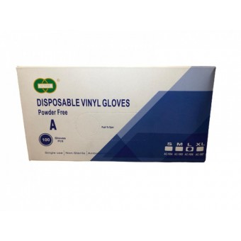 علبة قفازات فينيل بدون بودرة (100 قفاز/العبوة) ازرق