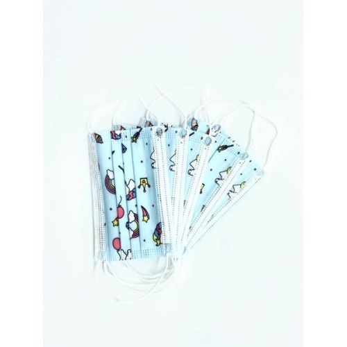 (علبة كمامة اطفال لون ازرق رسمه نجوم ( 50كمام