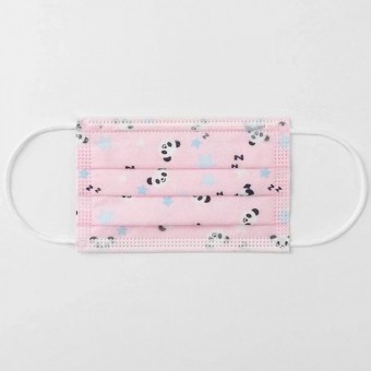 علبة كمامات أطفال 3 طبقات جودة عالية (50 كمام) لون وردي