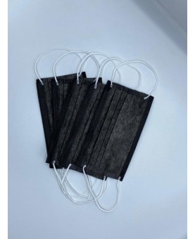 (علبة كمامات طبية جراحية 3 طبقات صناعة سعودية لون اسود (50 كمام