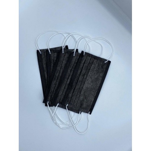 (علبة كمامات طبية جراحية 3 طبقات صناعة سعودية لون اسود (50 كمام